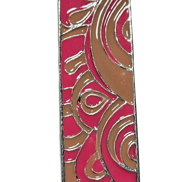 Beyonce Fashion Pink Gold Abstract Pendant Necklace Earring Set Jewelry Women - Picture 4 of 7